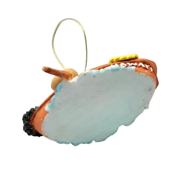 Hawaiian Santa Claus Rowing Canoe Christmas Ornament Festive Tree Décor Hand-Pai - Picture 9 of 15